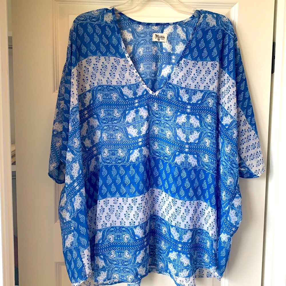 Show me your mumu blue & white tunic